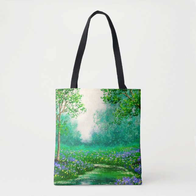 Landschaft der Ölgemälde, Frühling, Baum in den Wä Tasche (Vorderseite)