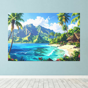 Landschaft der Pazifikinseln Leinwanddruck
