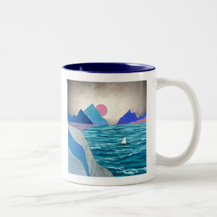 Landschaft der Sailboat Cove Zweifarbige Tasse