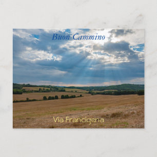 Landschaft der Toskana entlang der Via Francigena Postkarte