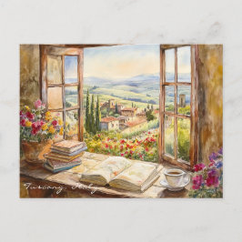 Landschaft der Toskana Malerei | Italien Reisen Ku Postkarte