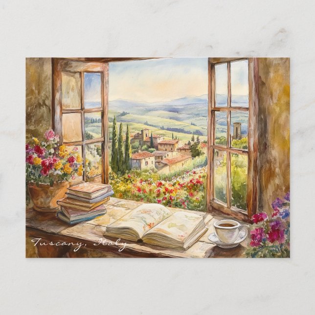 Landschaft der Toskana Malerei | Italien Reisen Ku Postkarte (Vorderseite)