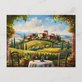 Landschaft der Toskana Malerei | Italien Reisen Ku Postkarte