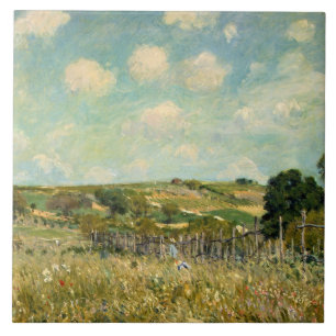 Landschaft der Wiesen (von Alfred Sisley) Fliese