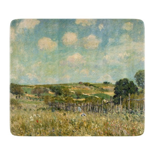 Landschaft der Wiesen (von Alfred Sisley) Schneidebrett (Vorderseite)