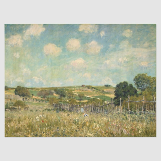 Landschaft der Wiesen (von Alfred Sisley) Seidenpapier (Vorderseite)