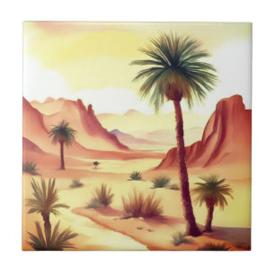 Landschaft der Wüste mit Datumsfeldern Fliese