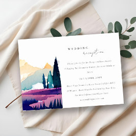 Landschaft des Gebirges Hochzeitsempfang Begleitkarte