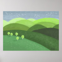 Landschaft des Grünen Frühlings Landschaft Hügel O