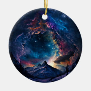 Landschaft des kosmischen Gebirges Keramik Ornament