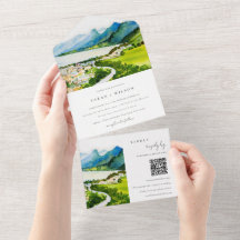 Landschaft des Lake Village Landschaft Hochzeit QR