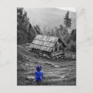 Landschaft des ländlichen Raums Minimalistische Fo Postkarte