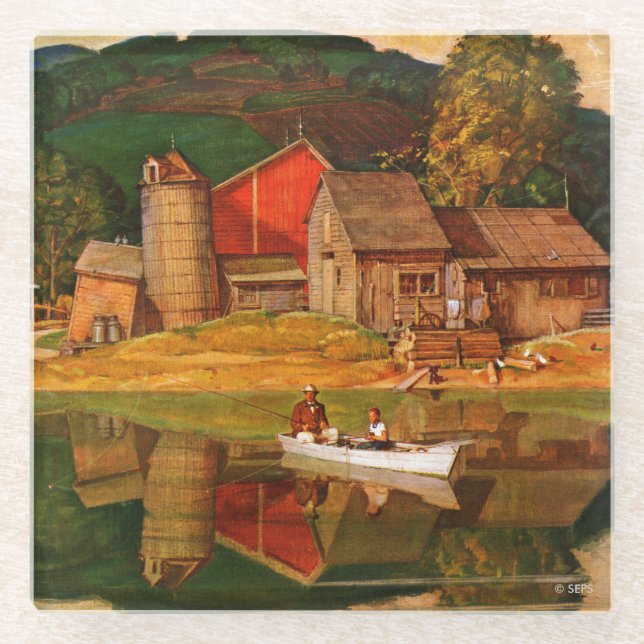 Landschaft des Landschaftsparks von Mead Schäffer Glasuntersetzer (Vorderseite)