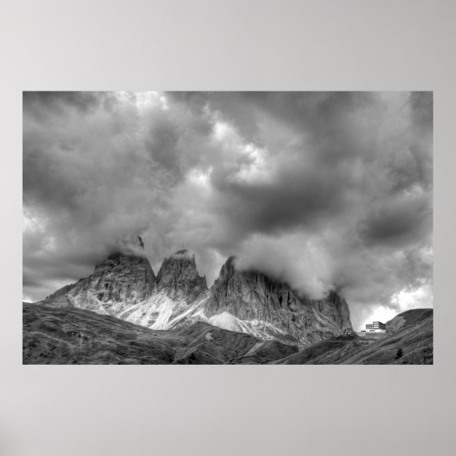 Landschaft des Passo Sellla Poster (Vorne)