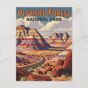 Landschaft des versteinerten Wald-Nationalparks Postkarte