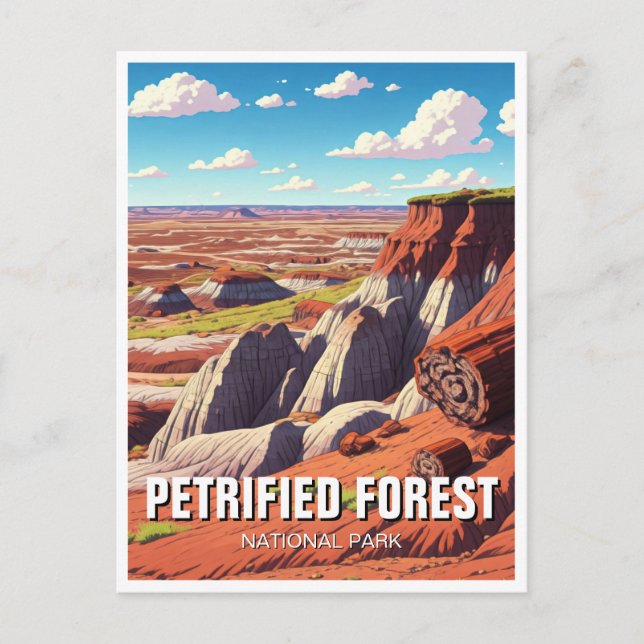 Landschaft des versteinerten Wald-Nationalparks Postkarte (Vorderseite)