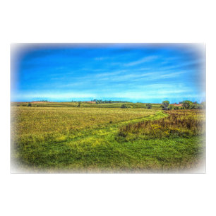 Landschaft einer Iowa-Farm - Herbst Fotodruck