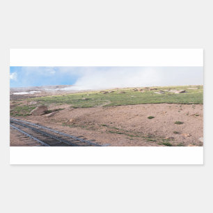 Landschaft entlang der historischen Zahnradbahn Rechteckiger Aufkleber