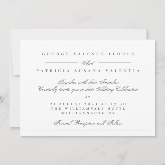 Landschaft Formale Kalligrafie Elegante Hochzeit Einladung (Vorderseite)