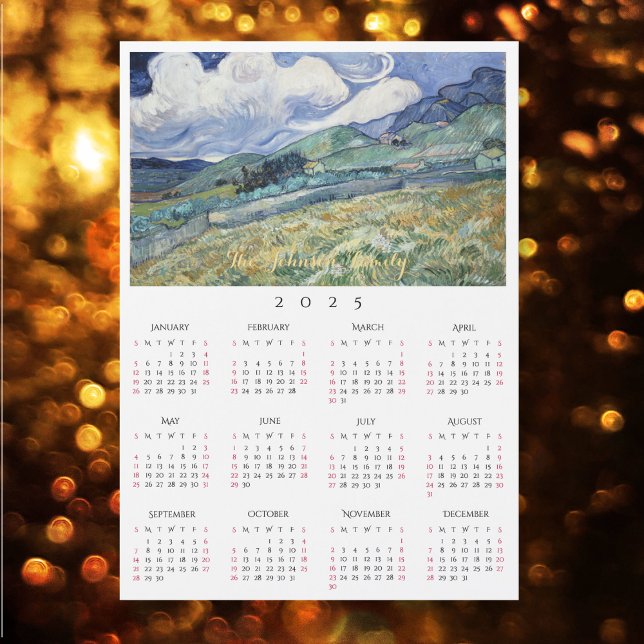Landschaft Frankreich Vincent Van Gogh 2025 Kalend Magnetkarte (Landscape France Vincent Van Gogh 2025 Calendar)