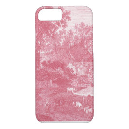 Landschaft Franzosen Pink Toile de Jouy Shabby iPhone 8/7 Hülle