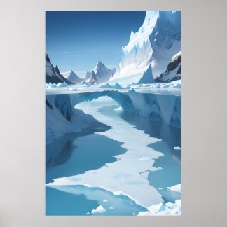Landschaft gefroren mit Eisbogen Poster