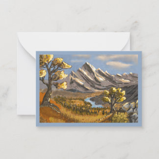 Landschaft Gemälde auf Grußkarte. Mitteilungskarte