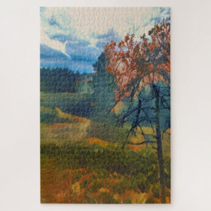 Landschaft Herbst Bäume Nebel Himmel Malfilter Sze