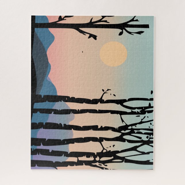 Landschaft Hügel & Bäume Puzzle (Vertikal)