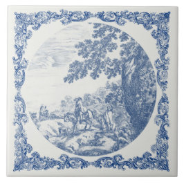 Landschaft im Landhausstil Vintage Chic Delft Blau Fliese