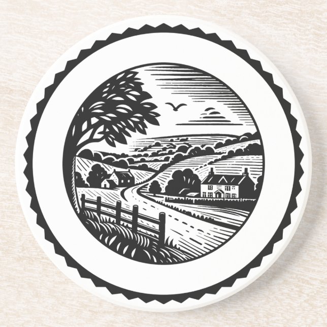 Landschaft im ländlichen Raum 01 Getränkeuntersetzer (Vorne)