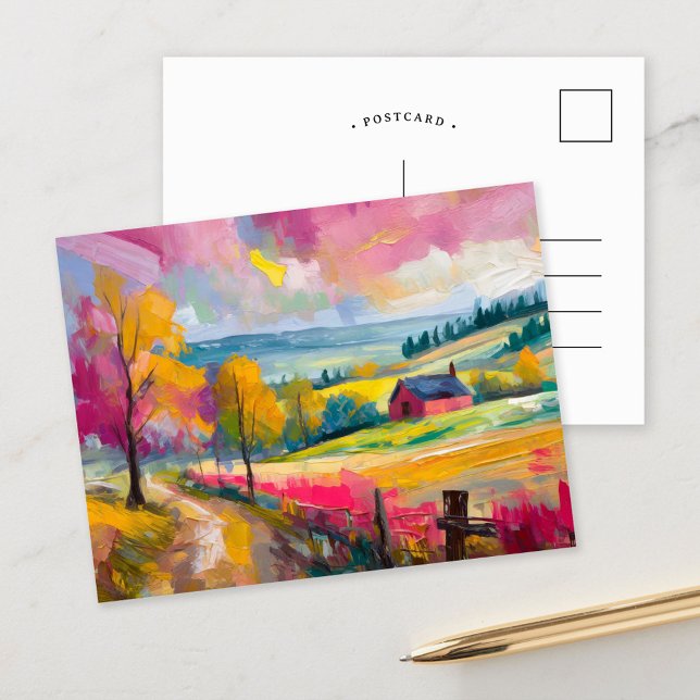 Landschaft im ländlichen Raum Moderne Abstrakte Ku Postkarte (Von Creator hochgeladen)