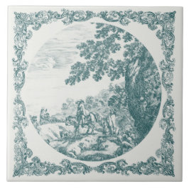 Landschaft im ländlichen Raum Vintage Delft Türkis Fliese
