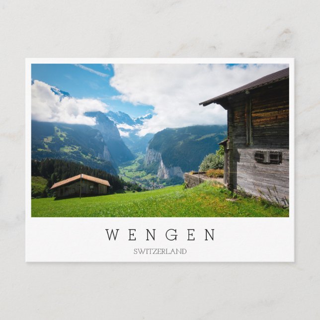 Landschaft im Lauterbrunnen Tal der Schweiz Postkarte (Vorderseite)