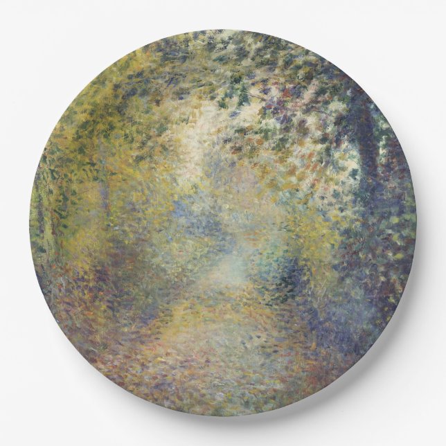 Landschaft im Wald (von Pierre-Auguste Renoir) Pappteller (Vorderseite)