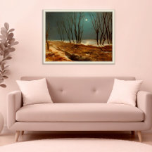 Landschaft im Winter am Mondschein, Winterkunst