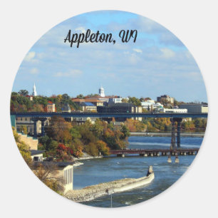 Landschaft in Appleton, Wisconsin Runder Aufkleber