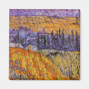 Landschaft in Auvers bei Regen von Vincent van Gog Magnet