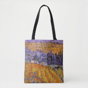 Landschaft in Auvers bei Regen von Vincent van Gog Tasche