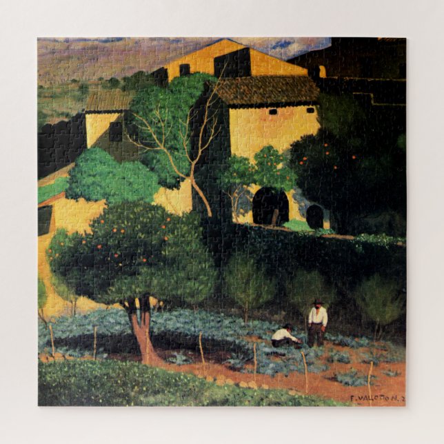 Landschaft in Cagnes, Kunstmalerei, (Vertikal)