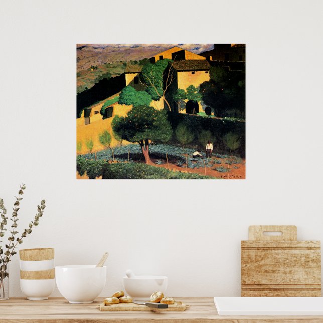 Landschaft in Cagnes, Kunstmalerei, Poster (Küche)