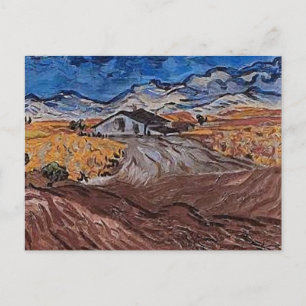 Landschaft in der Nähe von Saint-Rémy, Vincent van Postkarte