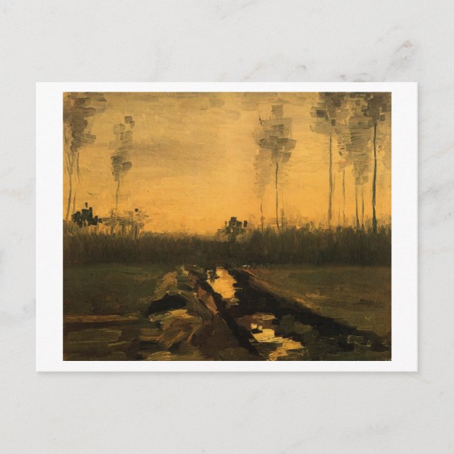Landschaft in Dusk, Van Gogh Fine Art Postkarte (Vorderseite)