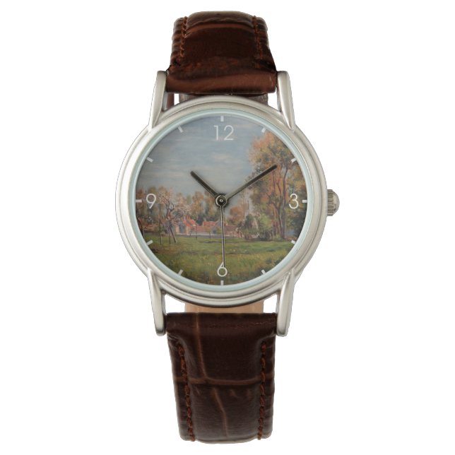 Landschaft in Lagny (Frankreich) Armbanduhr (Vorderseite)