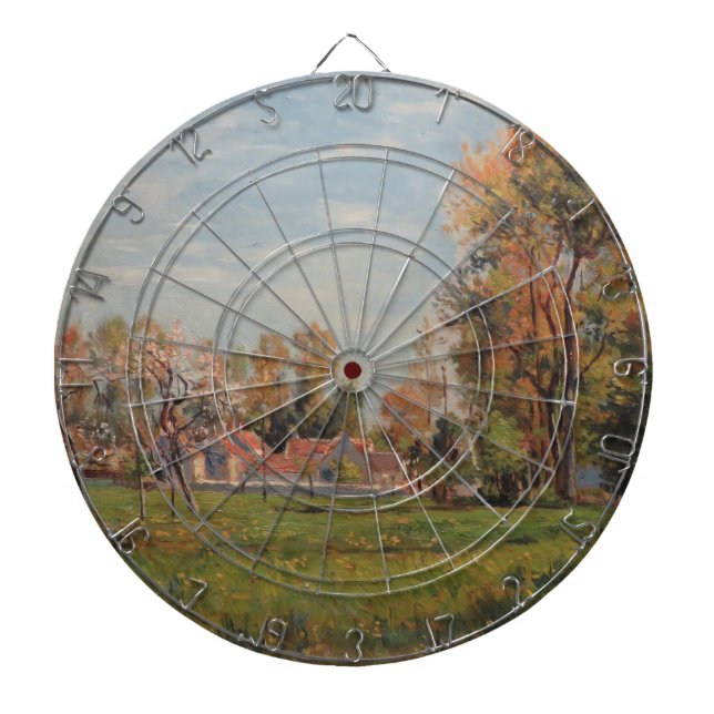 Landschaft in Lagny (Frankreich) Dartscheibe (vorne)