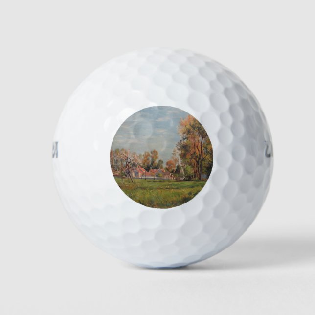 Landschaft in Lagny (Frankreich) Golfball (Vorderseite)
