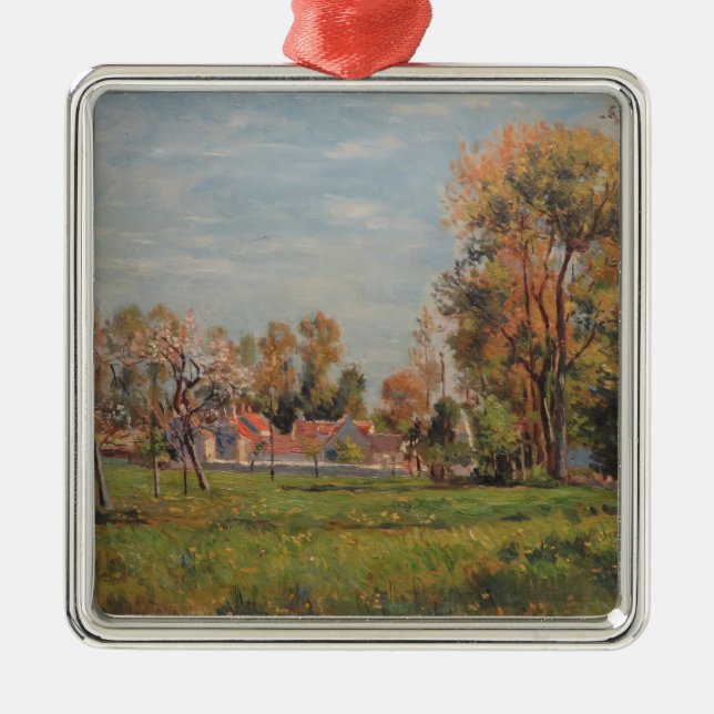Landschaft in Lagny (Frankreich) Ornament Aus Metall (Vorne)