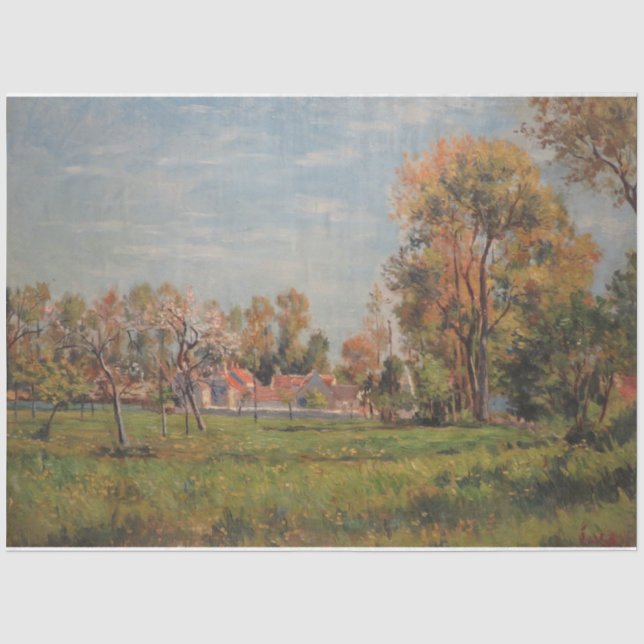 Landschaft in Lagny (Frankreich) Seidenpapier (Vorderseite)