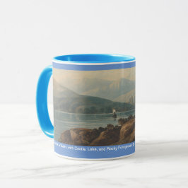 Landschaft in Wales mit Schloss, By John Varley Tasse