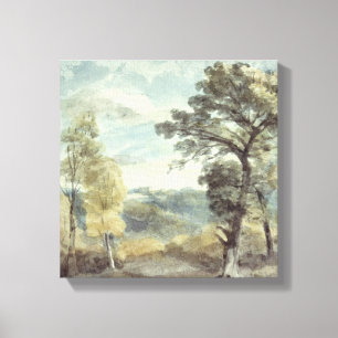 Landschaft John Constables   mit Bäumen und einem Leinwanddruck